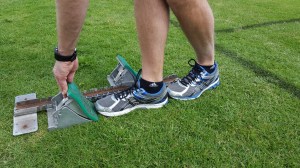 Position the back block three foot-lengths behind the start line