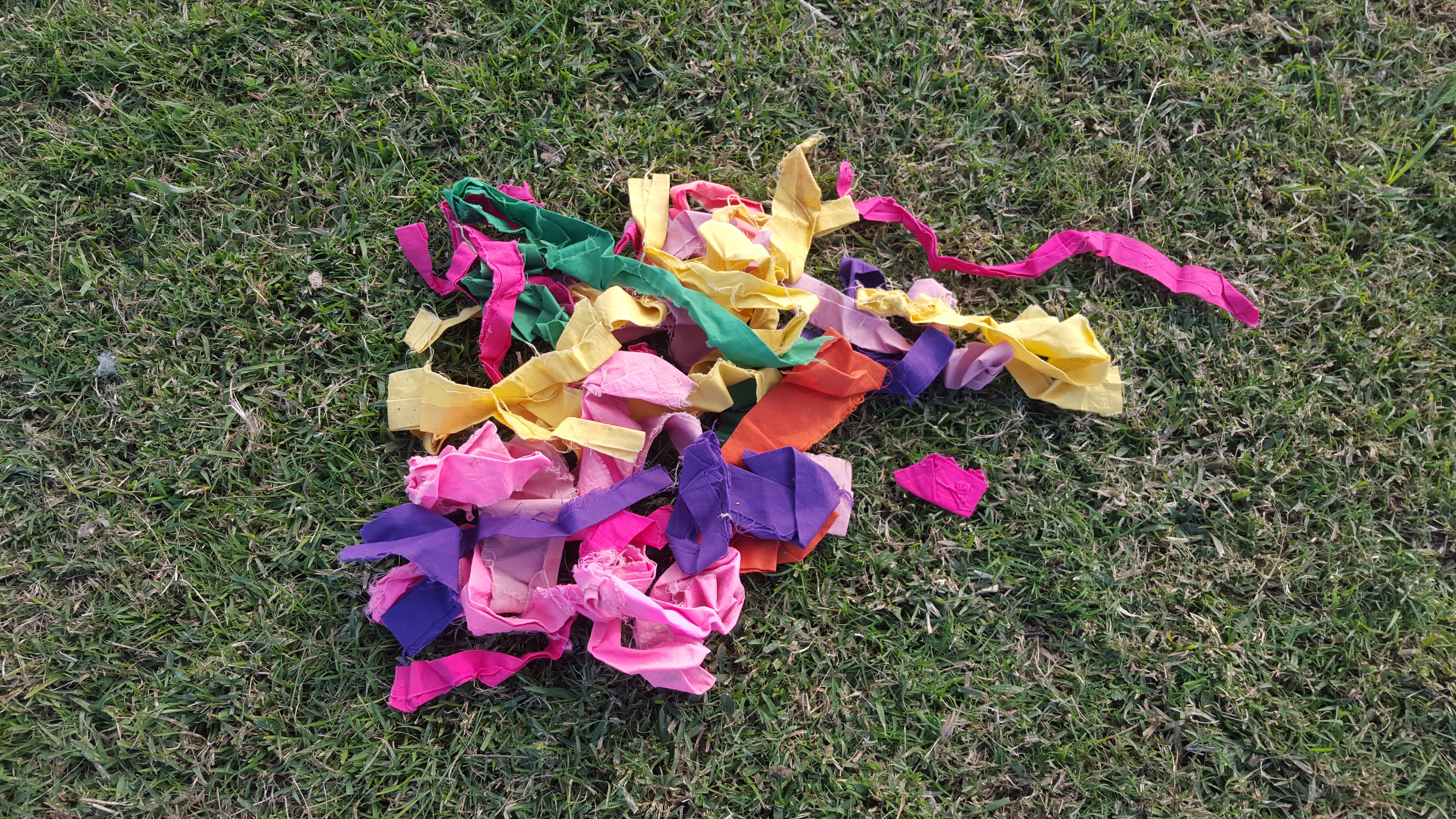 A pile of colourful ribbons
