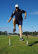 Leaping too high over a hurdle.