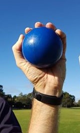 Shot incorrectly sitting on the palm of the hand