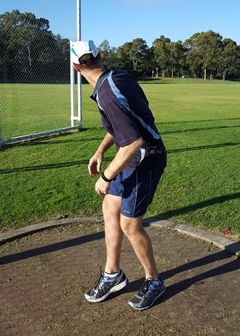 Discus thrower incorrectly stepping back on discus release