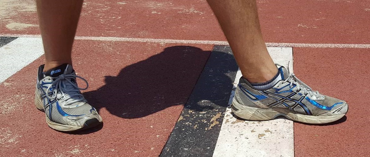 Foot on take-off board -shot