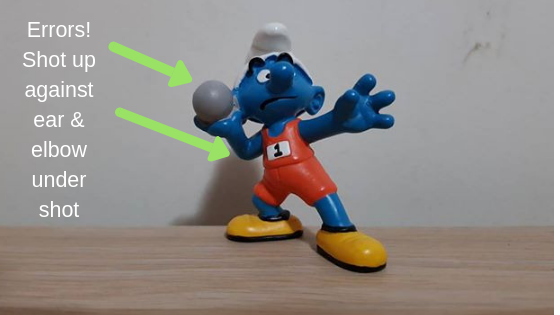 Smurf Shot Put Elbow Drop Front View