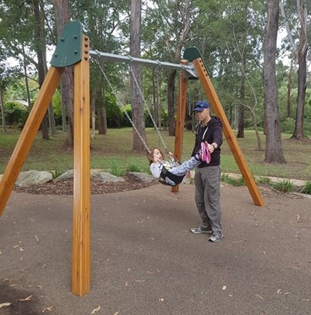 Amelia on swing