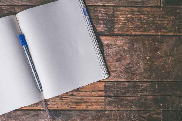 ballpen blank desk journal